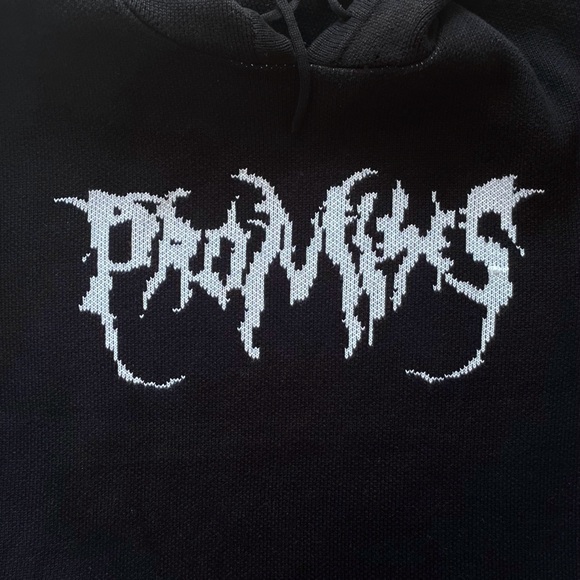 Broken Promises NWT Hoodie Graveyard Knit Sweater Top - Picture 7 of 13